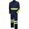 Vf Imagewear Red Kap¬Æ Enhanced Visibility Action Back Coverall, Navy/Yellow, Polyester/Cotton, Regular, 38" CT10ENRG38